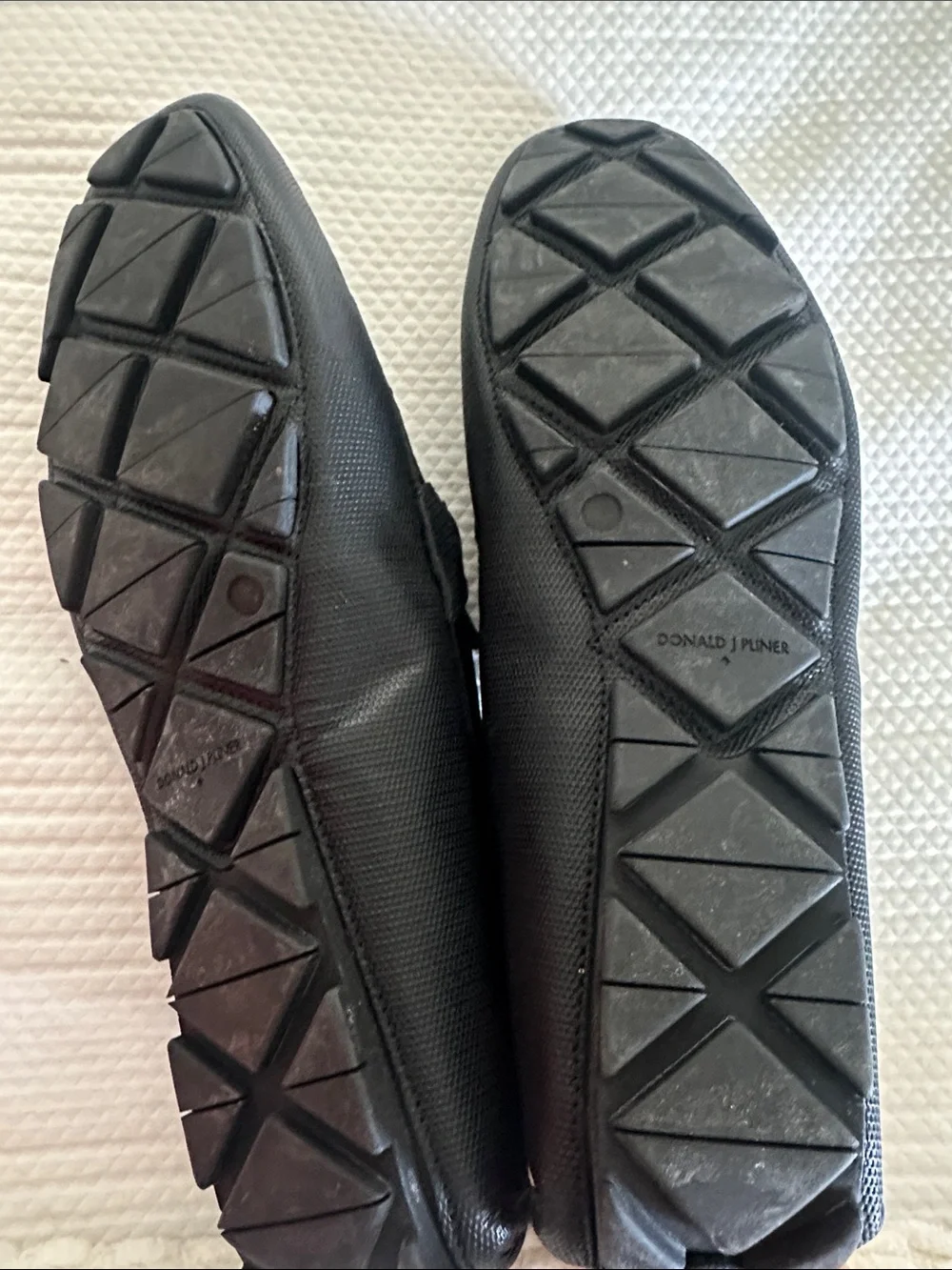 Donald J. Pliner Black Loafers with Silver Hardware